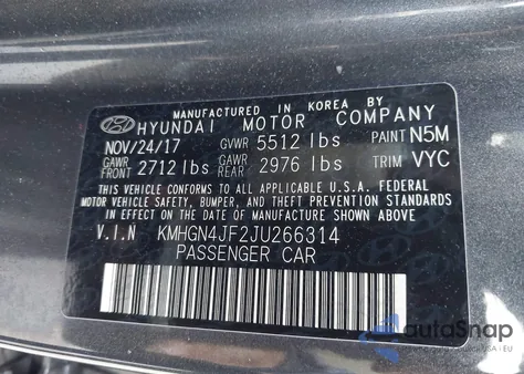 2018 Genesis G80 5.0 Ultimate from USA, damaged, VIN KMHGN4JF2JU266314